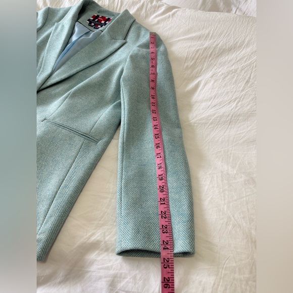 Boden | Women’s SZ US 16/18 | HERITAGE British Tweed Turquoise Blazer Wool - Picture 4 of 11